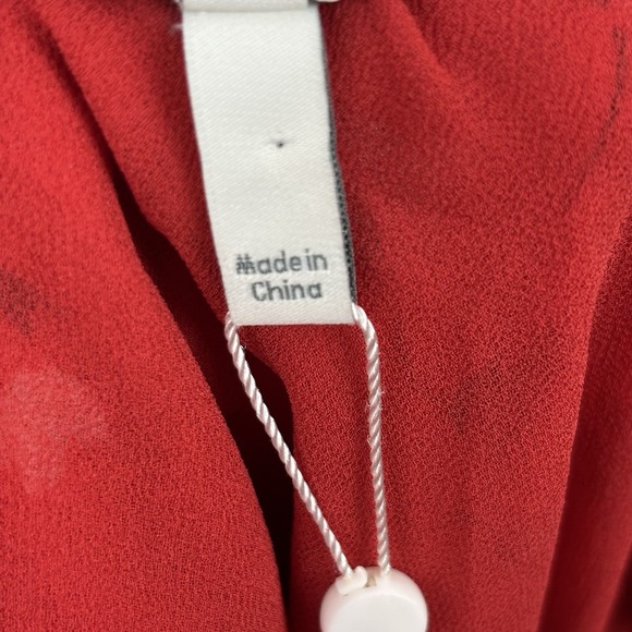 NWT Joie Midi Dress Womens Medium Red Floral 100% Silk One-Shoulder Asymmetrical - Picture 3 of 8